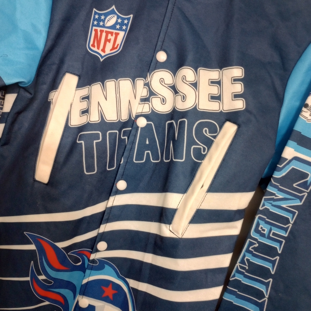 NFL Tennessee Titans Women's Snap Closure Varsity Jacket Dress - Picture 4 of 7